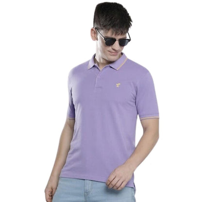 The Indian Garage Co Men Slim Fit Solid Polo Collar Tshirt