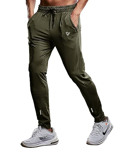 EYEBOGLER Mens Regular Fit Full Elastic Track Pant Green