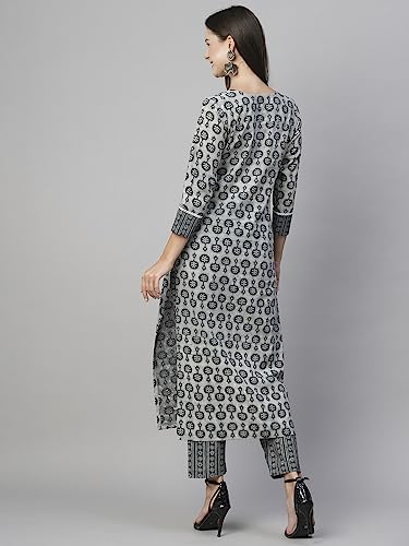 ANNI DESIGNER Women Cotton Blend Kurta With Pant, Pack Of 2