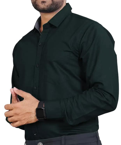Tee Projekt Premium Plain Cotton Shirt for Men | Cotton Shirt | Casual Shirt | Solid Shirt | Full Sleeves | Formal Shirt (NS-ST1