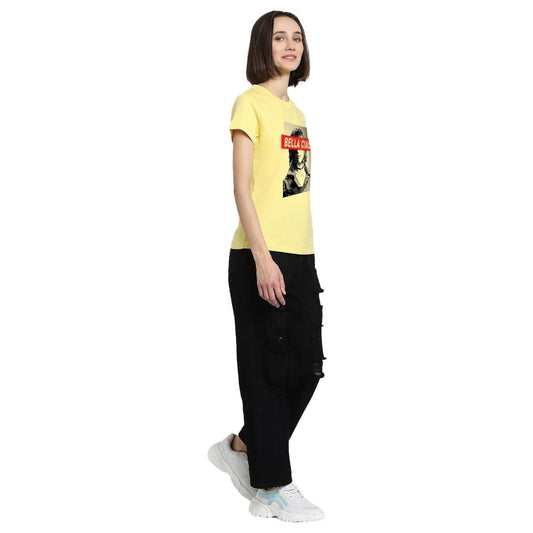 Bewakoof WomenS Bella Tokyo Graphic Print 100% Cotton T-Shirt- Regular Fit, Round Neck, Half Sleeves