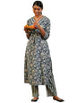 Libas Womens Printed Cotton Straight Kurta With Trousers
