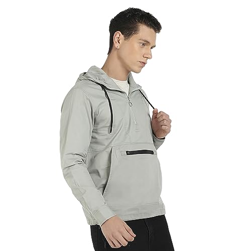 Campus Sutra Mens Car Coat (CBAWF23_CSM-AW-JK0358_Sage Green