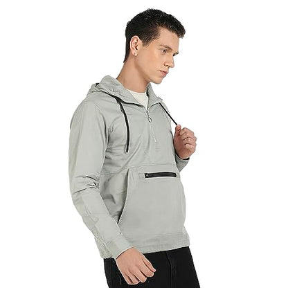 Campus Sutra Mens Car Coat (CBAWF23_CSM-AW-JK0358_Sage Green