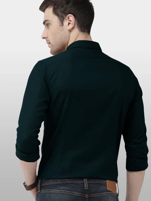 Tee Projekt Mens Shirt Solid Cotton Long Sleeve Button Down Beach l Office l Home (Pack of 1)