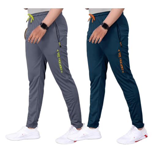 Tee Projekt Lycra Combo Soild & Zippered Pockets Style Regular Fit Track Pant for Men Jogger, Gym Wear, Yoga