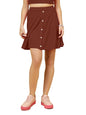 OOMPH! Stretchable Lycra A-line Skirt, Brown - msk225