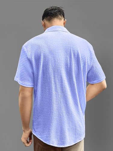 Pinkmint Mens Solid Classic Fit Shirt Aqua Blue