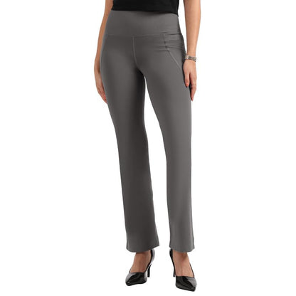 BlissClub Women The Ultimate Flare Pants with 4 Pockets - Tall | Above 5.5 | High Rise Flared Pants | Polyester, 2XL