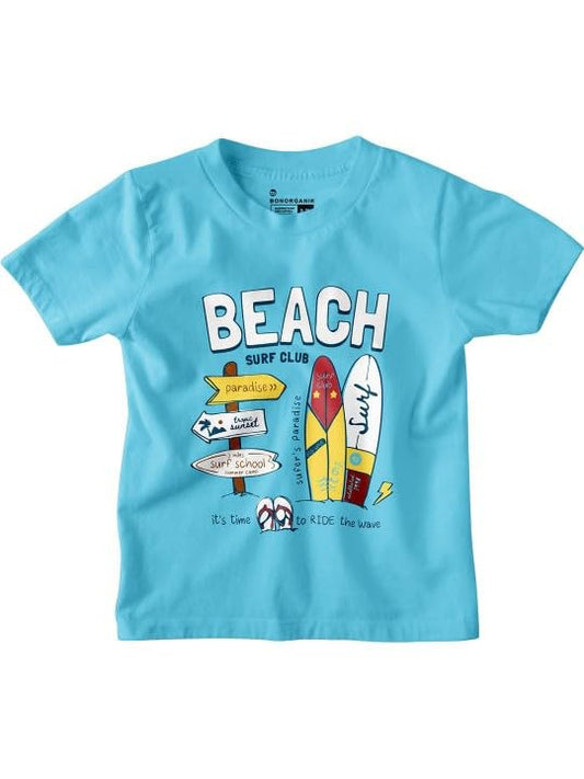 Bon Organik Boys Regular Fit T-Shirt (BON11675_Sky Blue