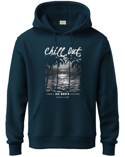 ADRO Mens Regular Fit Hoodies | Printed Hoodie| Cotton Hoodie | Mens Hoodies | Sweatshirt for Men | Hooded Hoodie | H24-CHILL-S