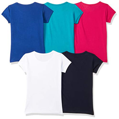 T2F Girls Cotton Regular Fit T-Shirt(Pack of 5)