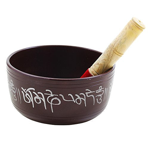 Hand Painted Metal Tibetan Singing Bowl Set-Musical Instrument with Wooden Stick Mallet-Spiritual Gifts