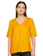 FYLTR Womens Checkered Regular Fit Blouse (FYLAW23WB-001_Spicy Mustard