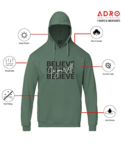ADRO Believe in Your Self Printed Hoodie/Sweatshirt for Men
