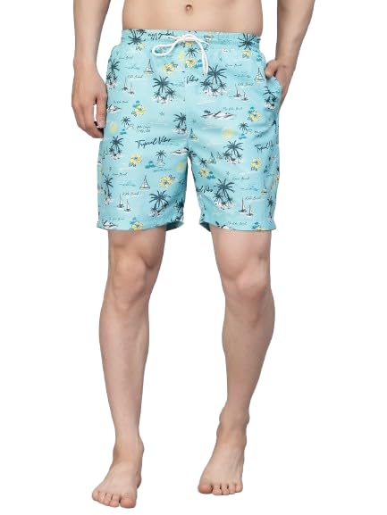 Style Quotient Men Multi Color Tropical Printed Polyester Swim Short