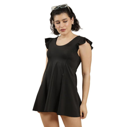 Bliss Swim Dress, Flutter Sleeves, High Back, UPF 40+, in-Built Cups