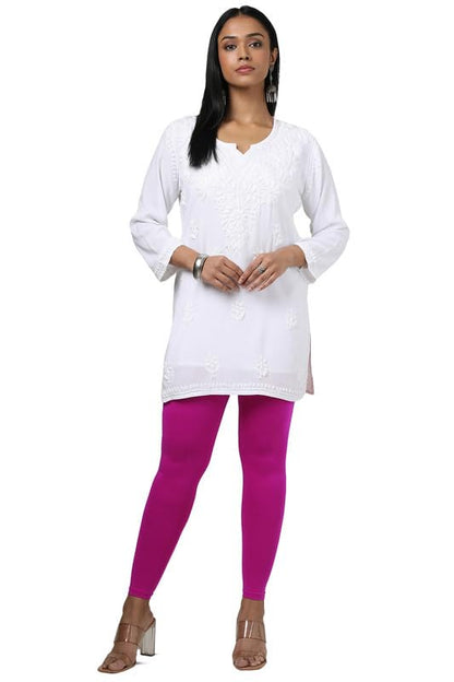 Soch Womens Magenta Cotton Blend Solid Leggings