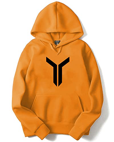 ADRO Men's Cotton Neck Hooded Sweatshirt (H22-M-LNN-MU_Mustard_XL)
