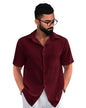 Tee Projekt Textured Shirts for Men || Casual Shirt for Men || Comfortable and Stylish for Every Wardrobe Maroon