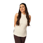 BlissClub Move All Day Sleeveless Top, 100% Cotton,Turtleneck Collar,High Side Slits,Versatile