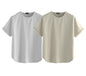 Juneberry Pure 100% Cotton Oversized Loose Baggy Fit Round Neck With Drop Shoulder White & Swanwhite Half Sleeves Boyfriend T-Sh