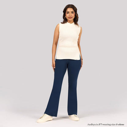 BlissClub Ultimate Flare Pants Lite for Women Above 55 ft Tall | High Waist Trousers and Formal Pants for Office wear | Comfort