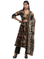 Libas Black Silk Blend Printed Kurta Sets For Women