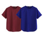 Juneberry Pure 100% Cotton Oversized Loose Baggy Fit Round Neck With Drop Shoulder Maroon & Royal Blue Half Sleeves Boyfriend T-