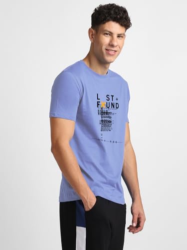 Nobero MenS Regular Fit T-Shirt (1M-Twts-C0780_Periwinkle