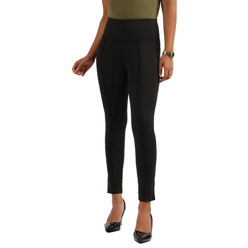 BlissClub Ultimate Sculpt Tregging Pants -Regular Below 54 | Ribbed Waistband | 2 Side Pockets | Front Pintucks | Feels Like Se
