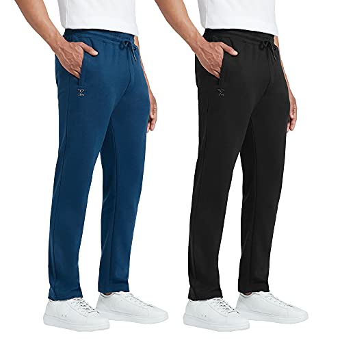 XYXX Athleisure Mens Cotton Track Pants - Relaxed Fit, Ultra Smooth, Sweat Absorbent Code Loungewear with Zippered Pockets, Per