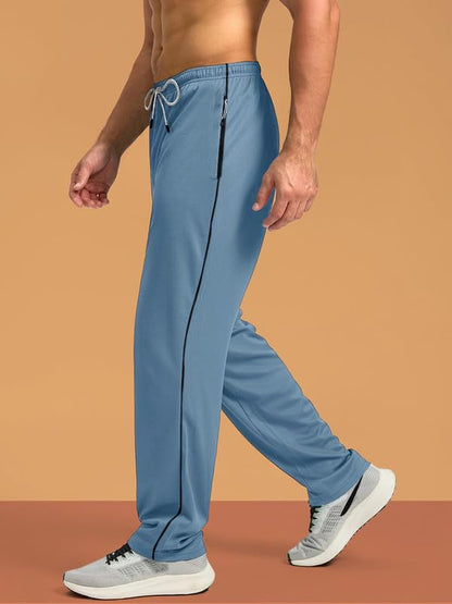Pinkmint Mens Spandex Track Pant ll Stylish Regulr Fit Track with Side Zip Pocket ll Gym Wear ll Yoga ll Sports (Pack of 1) Lig