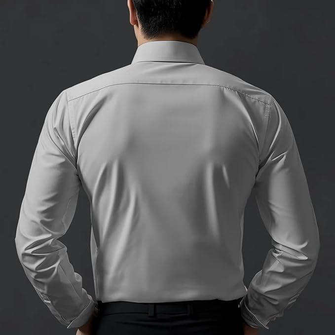 Deelmo Combo Of MenS Stylish Solid Satin Casual Shirt For Men Full Sleeves| Poly Satin Silk Shirt Pack Of 2 Silver-White