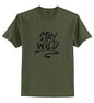 ADRO Stay Wild Design Printed T-Shirt for Men (RNR-S36-SWW-OL_Olive_S)