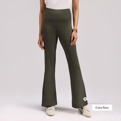 BlissClub Ultimate Flare Pants Lite for Women Above 55 ft Tall | High Waist Trousers and Formal Pants for Office wear | Comfort