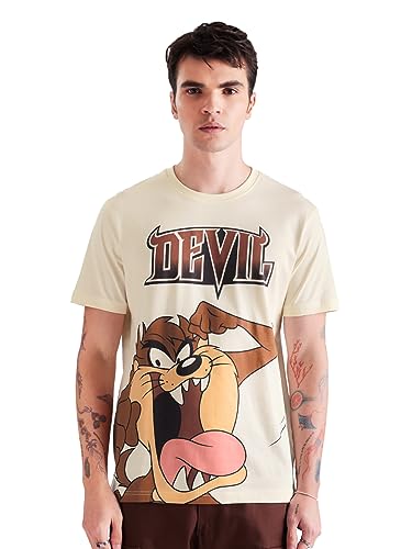 The Souled Store Marvel: Vintage Heroes Mens Regular Fit Graphic Printed Half Sleeve Cotton Yellow T-Shirts MenS T-Shirts Graph