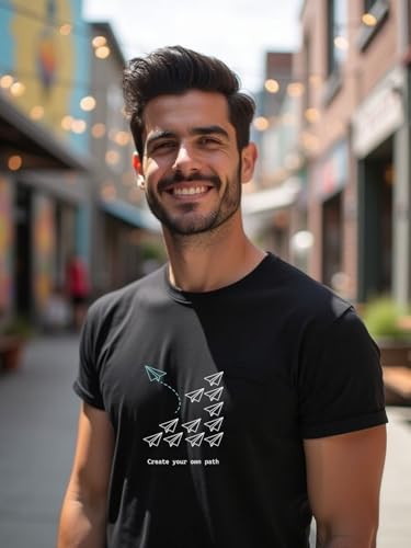 Nobero MenS Graphic Printed Regular Fit T-Shirt (1M-Twts-C1177-Bs_Black_2