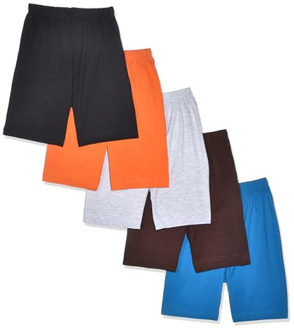 T2F Boys Printed Cotton Regular Fit Shorts(Pack of 5), Assorted, 3-4 Years