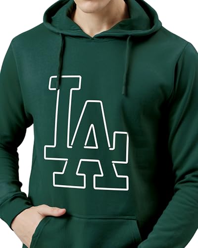 ADRO Men's Printed Hoodie, Cotton, Size 34, Green, Model H24-LA-GRN