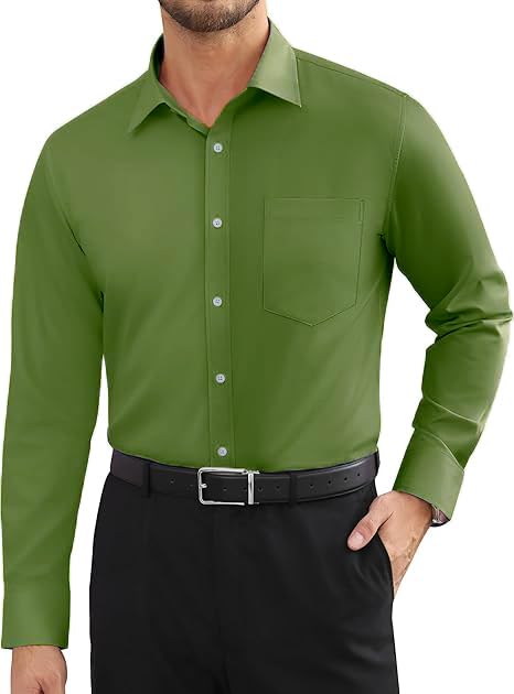 CB-COLEBROOK Mens Cotton Casual Classic Design Button Up Shirt with Chest Pocket, Male Clothes for Spring and Fall Business Occ