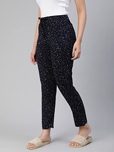 Lyra WomnS Printed Rayon Pyjama With Zipper Pocket