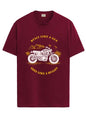 ADRO Men's Royal Bike Design Printed 100% Cotton T-Shirt - Regular Fit, Printed T-Shirts for Men (RN24-RYL-MR_Maroon_XL)
