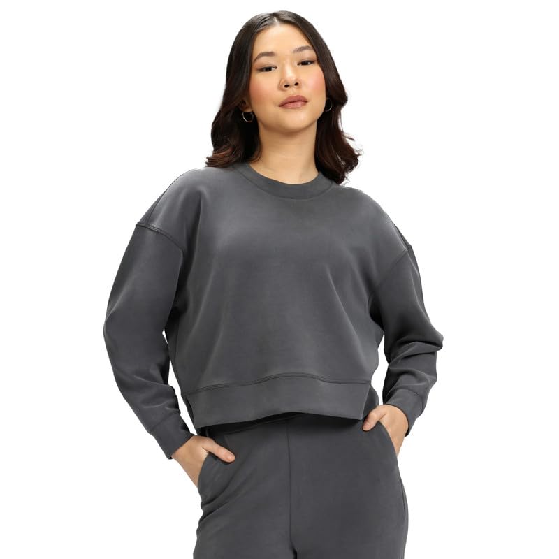 BlissClub BareButter Pullover, Drop Shoulder, Relaxed fit, Marshmallow Comfort, Super Soft, Round Neck