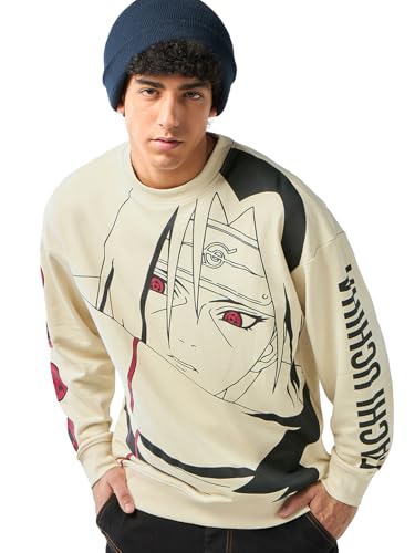 Bewakoof Heavy Duty 1.0 Official Naruto Merchandise MenS Graphic Print Oversized Fit Full Sleeve Round Neck Poly Cotton Sweatshi