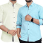 Tee Projekt Combo Casual Shirt for Men Spread Collar Long Sleeve Shirt Casual, Formal, Home