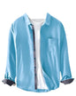 Pinkmint Men Cotton Soild Spread Collar Long Sleeve Shirt Formal Wear Sky