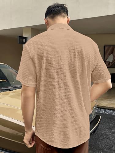 Greciilooks For Casual Stylish Polycotton Regular Formal Shirt Light Brown