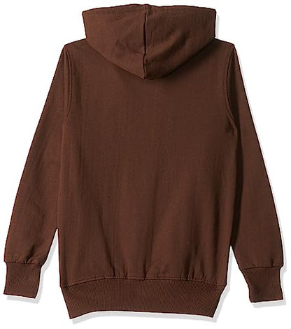 T2F Cotton Hooded Neck Regular Fit Hoodie (Boys-SS_35_Brown