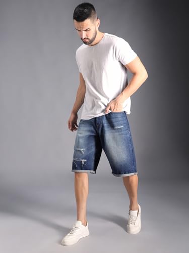 High Star MenS Regular Shorts (Hsmdts2401_Ig4_Blue_B